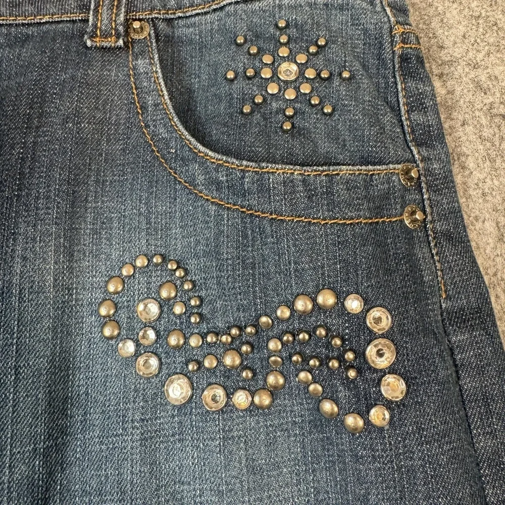 Vtg Y2k Jordache Denim Pleated Mini Skirt Juniors 11/12 Beaded Babydoll Bratz